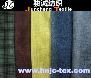 China polyester plaid cotton imitation velvet fabric/Grid printed velveteen/denim for apparel on sale