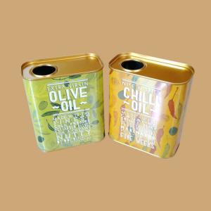 China 1 Liter 5 Liter Peanut Oil Tin Can Container 1 Gallon Edible Olive Oil Metal Tin Box on sale