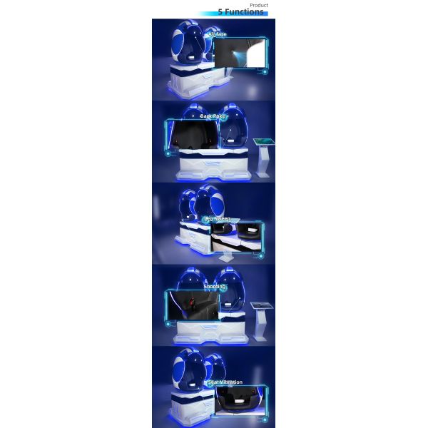9D Egg Chair Cinema 2 Seats Virtual Reality Game Machine with Effects Indoor/Outdoor Park Rides