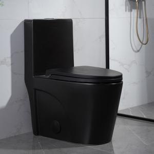 Buy cheap Floor Mounted Commode One Piece Bathroom Toilet Ceramic Matte Black product