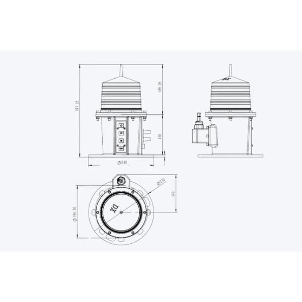 20NM Range IP68 Shore Based LED Navigation Lantern Light With Real AIS Aton System