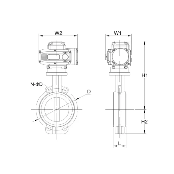 Explosion-Proof Electric Butterfly Valve Certified Actuator SS316/WCB Body DN50 PN16 4-20mA Modbus Control For Hazardous Areas in Oil, Gas, Chemical,