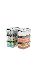 Plastic Storage Bins, Storage Box, 6 Pack, Tote Organizing Container With Durable Lids And Secure Latching Buckles