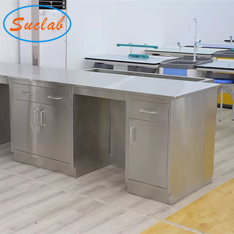 C Frame Stainless Steel Lab Bench Multi Function Chemical Resistant