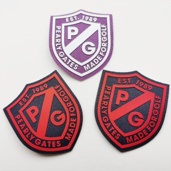 3D Embossed Logos Custom Silicone Heat Transfer Labels For Clothing