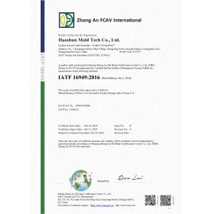 Haoshun Mold Tech Co., Ltd. Certifications