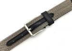 Single Prong Buckle Elastic Woven Fabric Braided Belt Combine With PU Leather