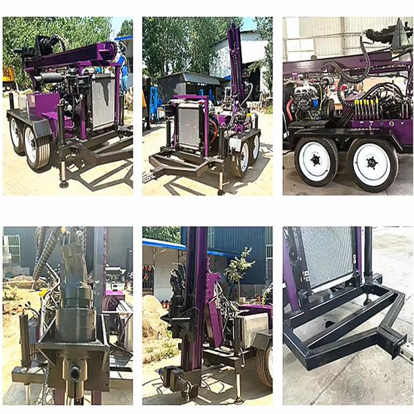 Small Water Well Drilling Rig Rotary Borehole Drilling Machine Trailer Mounted Water Well Drilling Rigs