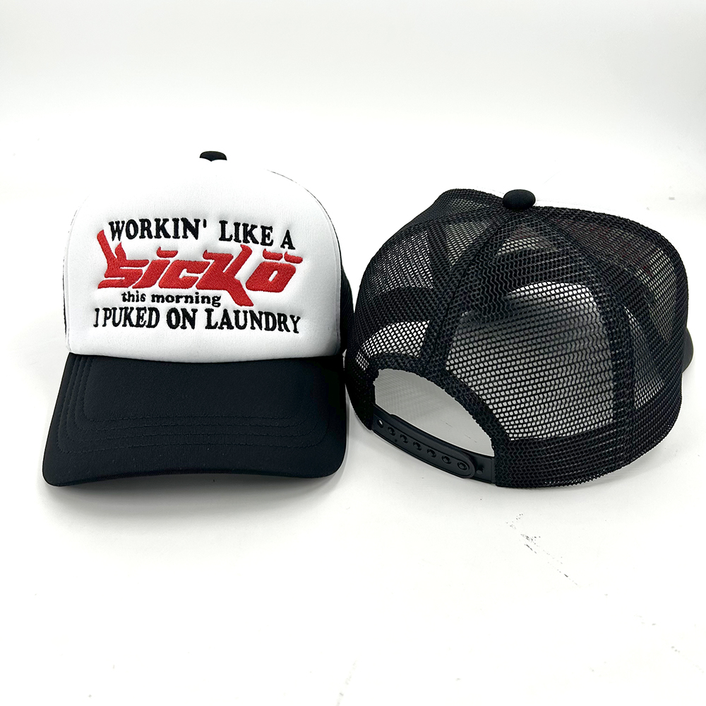 Foam Puff Printing Custom Embroidery Trucker Hats Plain Snapback Cap Breathable