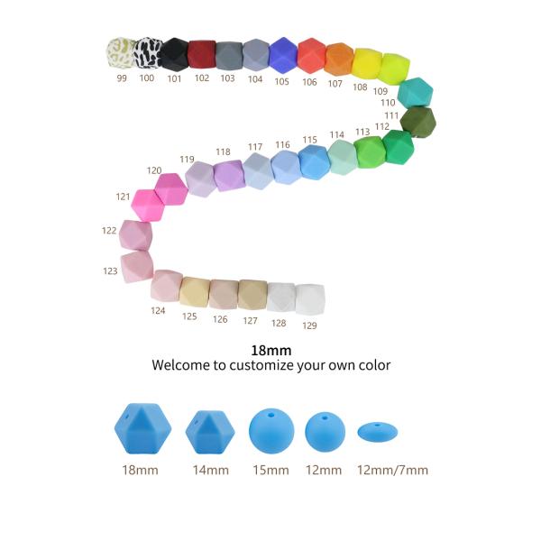 17mm Hexagon Silicone Teething Bead Eco Friendly Safety Chewable For Baby Teething