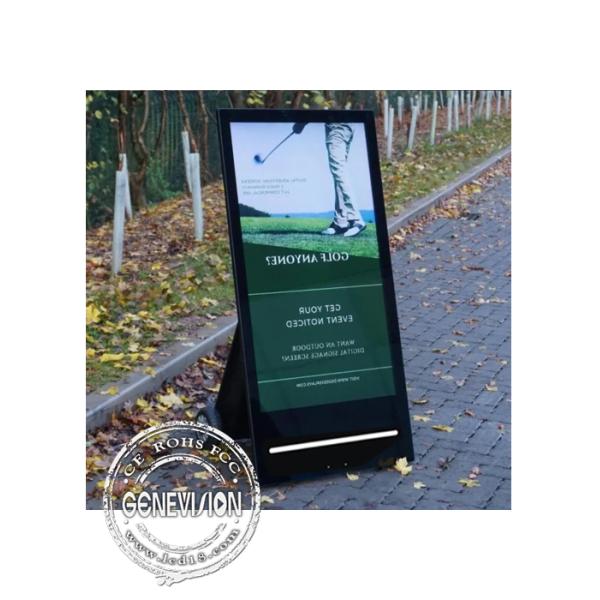 43 Inch Outdoor IP65 Waterproof Battery Powered Digital Signage Kiosk With LED Light