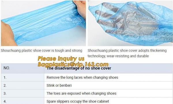 Safety Products Equipment Indoor Disposable medical plastic shoe covers waterproof PE CPE material,PE material blue shoe