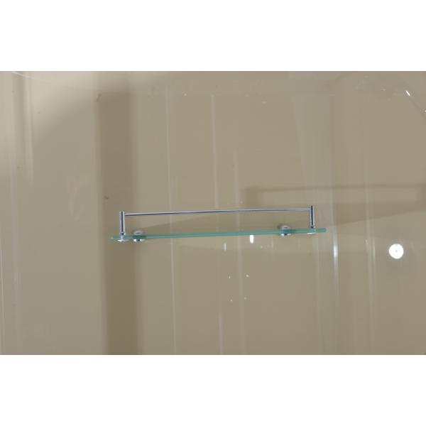 Circle Quadrant Shower Cabin with white acrylic tray chrome aluminium