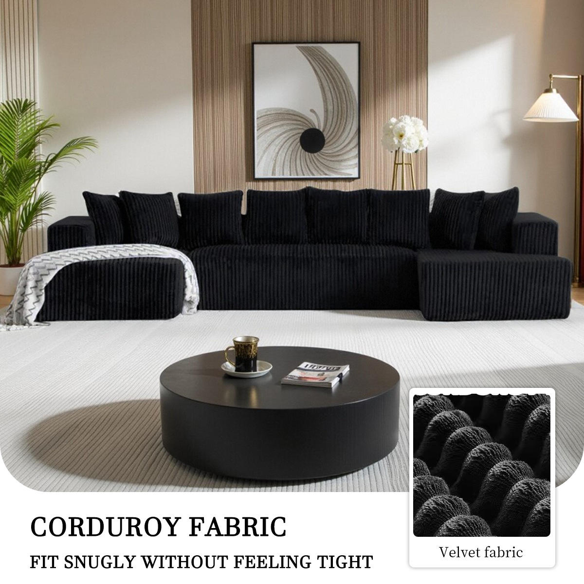 Modular Compression Sofa Boneless Foam Sofa Pressed Couch in Box Frameless Vacuum Pack Couch Compressed Sofa for Living Room