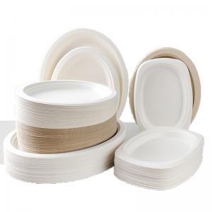 Buy cheap Natural Bagasse Disposable Plates Sugarcane Fibre Round Plate 6 7 8 9 10 Inch product