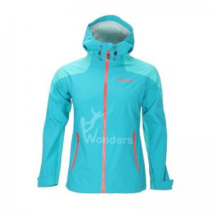 China Breathable Rain Waterproof Jackets Womens 2.5 Layer Fix Hood Rain Jacket Customized on sale