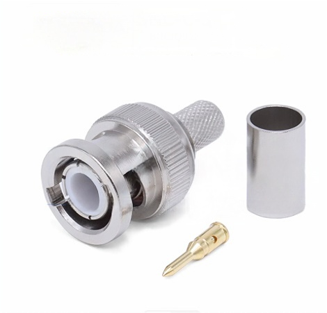 BMA Male Connector Gold Plated Brass MIL-STD-348 Compliant RF Coaxial Connector DC-6GHz Frequency Range