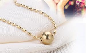 Buy cheap Steel Ball Pendant Necklace Fashion Jewellery Stainless Steel Jewelry Gold Plating Necklace product