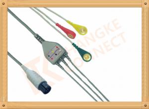 Generic AAMI 6 Pin ECG Patient Cable 3 Leads Snap IEC For Abbott Medical