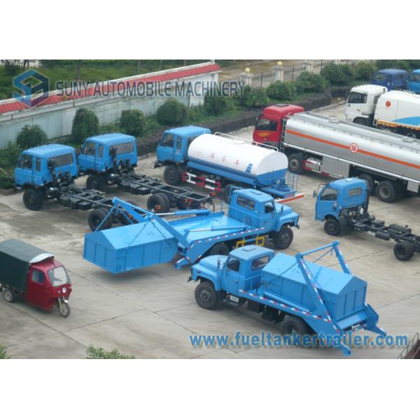 Long Cab 6 Ton Swing Off Garbage Trucks With LHD Steering Wheel