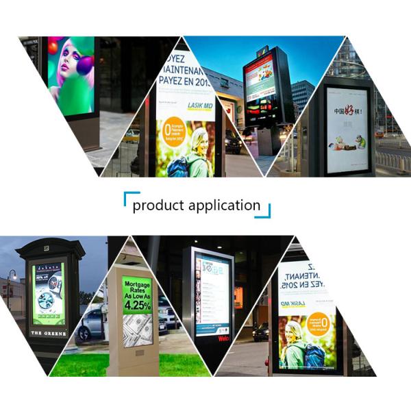 Wall Mounted Outdoor Advertising LCD Display Kiosk 65 Inch Touch Screen 2000cd/m2