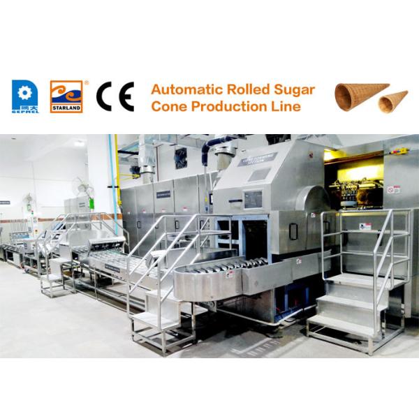 High Efficiency Rolled Sugar Cone Production Line / Flower Snow Cone Making Machine