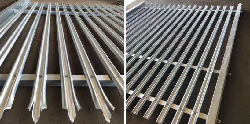 Powder Coated Iron Wrought Steel Palisade Fence Angle Rail For Safety