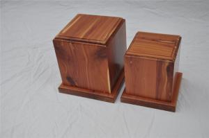 Buy cheap Vertical Cedar wood Pet Urns, 2pcs of a set include small and large Ash urns product
