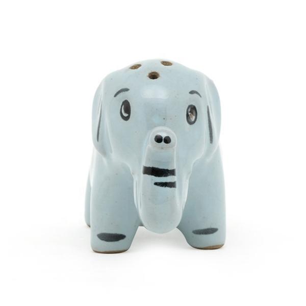 Blue 3d Animal Shaped Pottery Stoneware Salt And Pepper Shaker With Decal On Glaze
