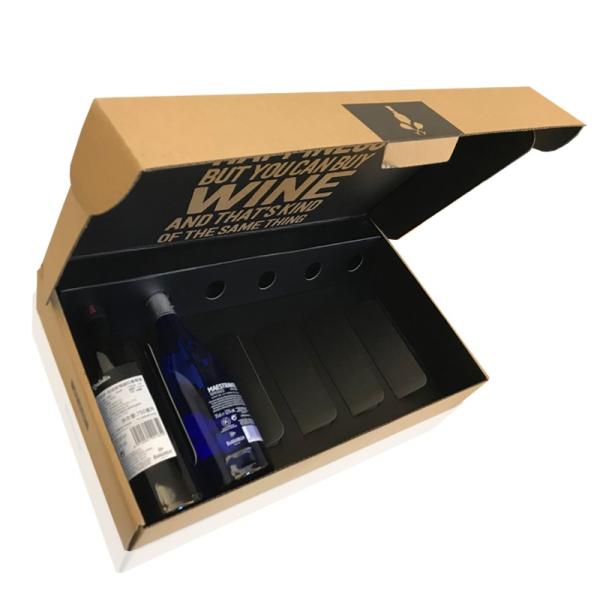 6 Pack Corrugated Matte Coating Wine Bottle Gift Box