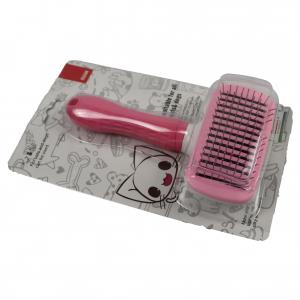 China Massaging Shell Shedding Pet Comb Brush Steel Button That Cuts Hair Removal on sale