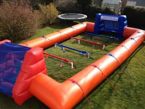 China Big Inflatable Sport Games Human Football Court 0.55mm Pvc Material With Blower on sale