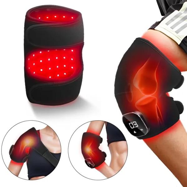 Wireless Rechargeable Controller Red Light Therapy Vibration Massage Knee Brace for Joint/Elbow/Shoulder Pain Relief