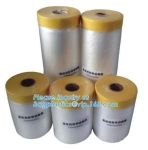 Buy cheap Disposable PE Pre-Taped Self Static Cling Masking Film, Cover Mask Plastic Drop Film PE Protection Film With Tape product
