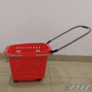 Buy cheap Supermarket Handheld Grocery Basket With Wheels 350×250×185mm ISO9001 Certificate product
