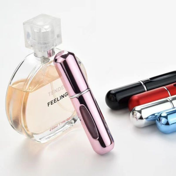 5ml 8ml Bottom Filling Perfume Bottle Perfume Spray Bottle Portable Mini Refillable Perfume Atomizer Bottle Stock Shiny Colorful Electroplated Travel