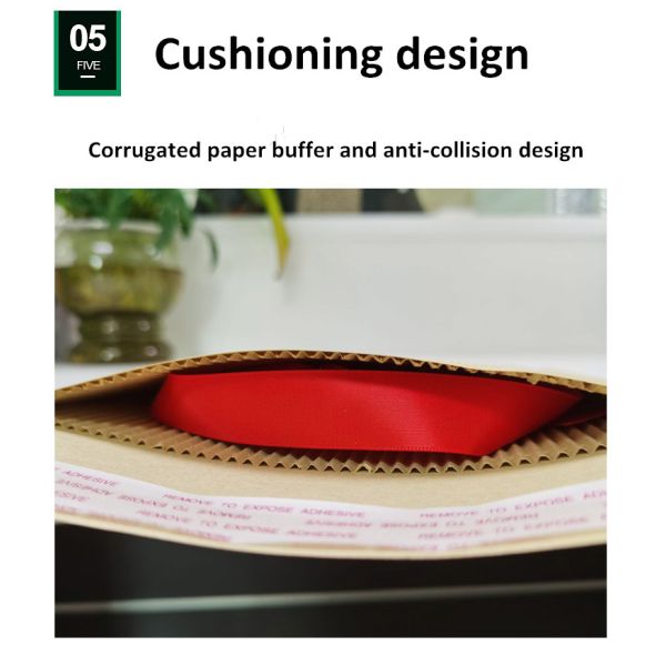 Environmentally 100% Recyclable Paper Padded Mailers Cushion Shockproof Kraft Paper Padded Bags Paper Packaging