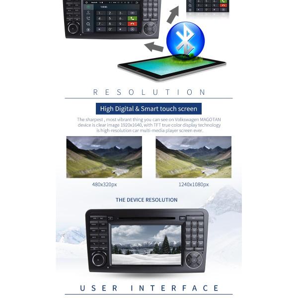Multi Touch Screen Mercedes Benz Car Dvd Player HMDI Output Optional