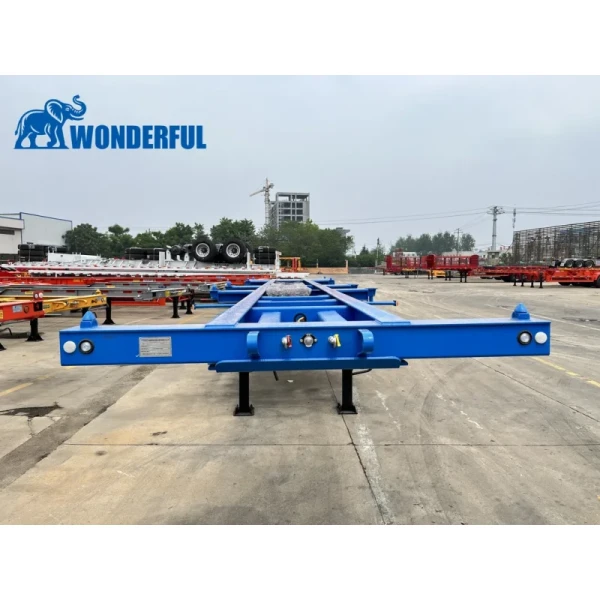 Custom 3 4 5 Axles Intermodal Compass Quality Truck Storage Box Hitch Loading Shipping Sea Container Skeleton Technicians Chassis Semi Trailer