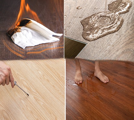 Luxury Vinyl Flooring 7mm Interlocking Waterproof Wood Grain SPC Flooring with IXPE