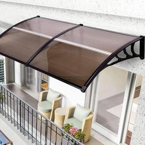 Split Panel Polycarbonate Awning with Plastic Frame for Doors Windows