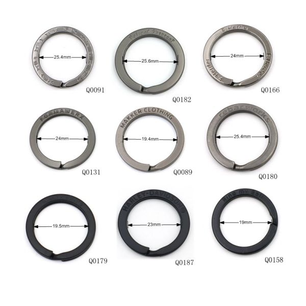 Custom Embossed Logo Split Key Ring | Matte Nickel Plated 25mm Split Ring for Keychain Hardware