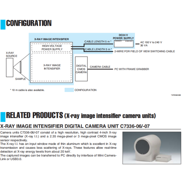 High Contrast Hamamatsu X Ray Image Intensifier 100 Lp/Cm Resolution 4 Inch Mode