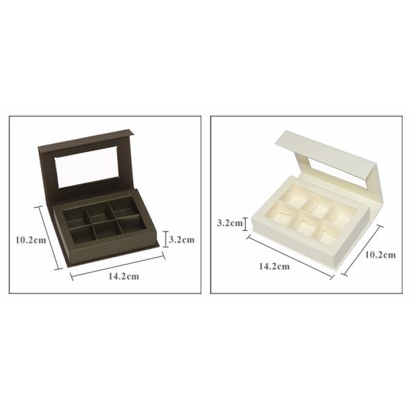 6 Grids Book Shape Window Chocolate Boxes , Window Chocolate Boxes Magnetic Flap