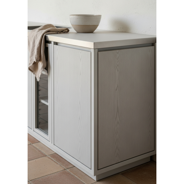 Whitewashed Ash Outdoor Kitchen Cabinet in 304 Stainless Steel
