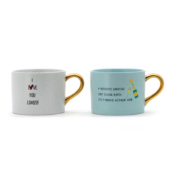 White Mug Gold Handle Crockery Mom Mug Ceramic Coffee Mug For Mothers Day Cup Make Tea
