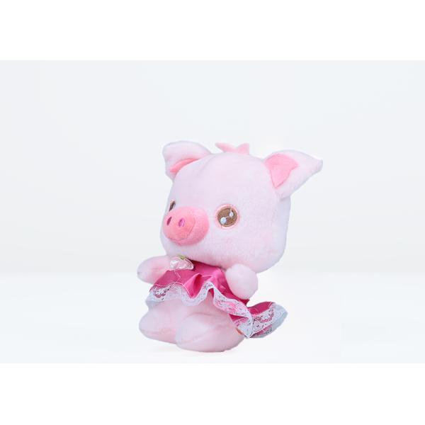 Machine Washable Plush Pet Toys Soft Feeling Pink Pig Design Customized Logo