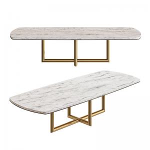 Contemporary Luxury Rectangle Marble Dining Table For Dining Room