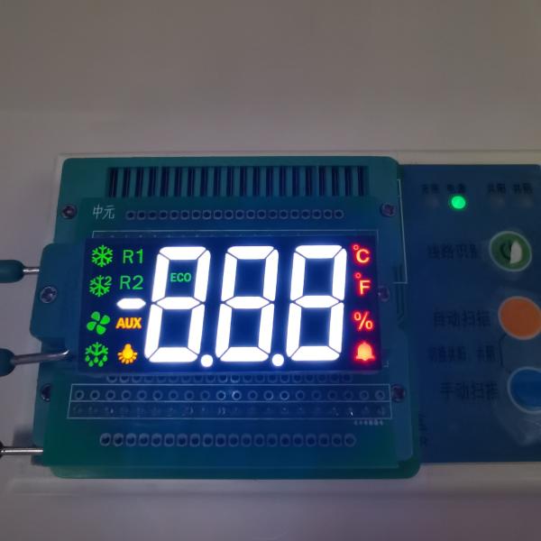Ultra White/Red /Yellow /Green 3 Digit 7 Segment LED Display For Temperature Control