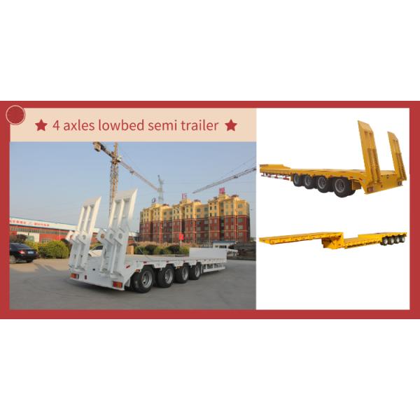 Semi-Trailer 4 Axles 13.73m 75 Tons 80ton Lowbed Flat Low Bed Loader in Qatar